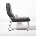 X Cadeira sen brazos de coiro base tubular de metal